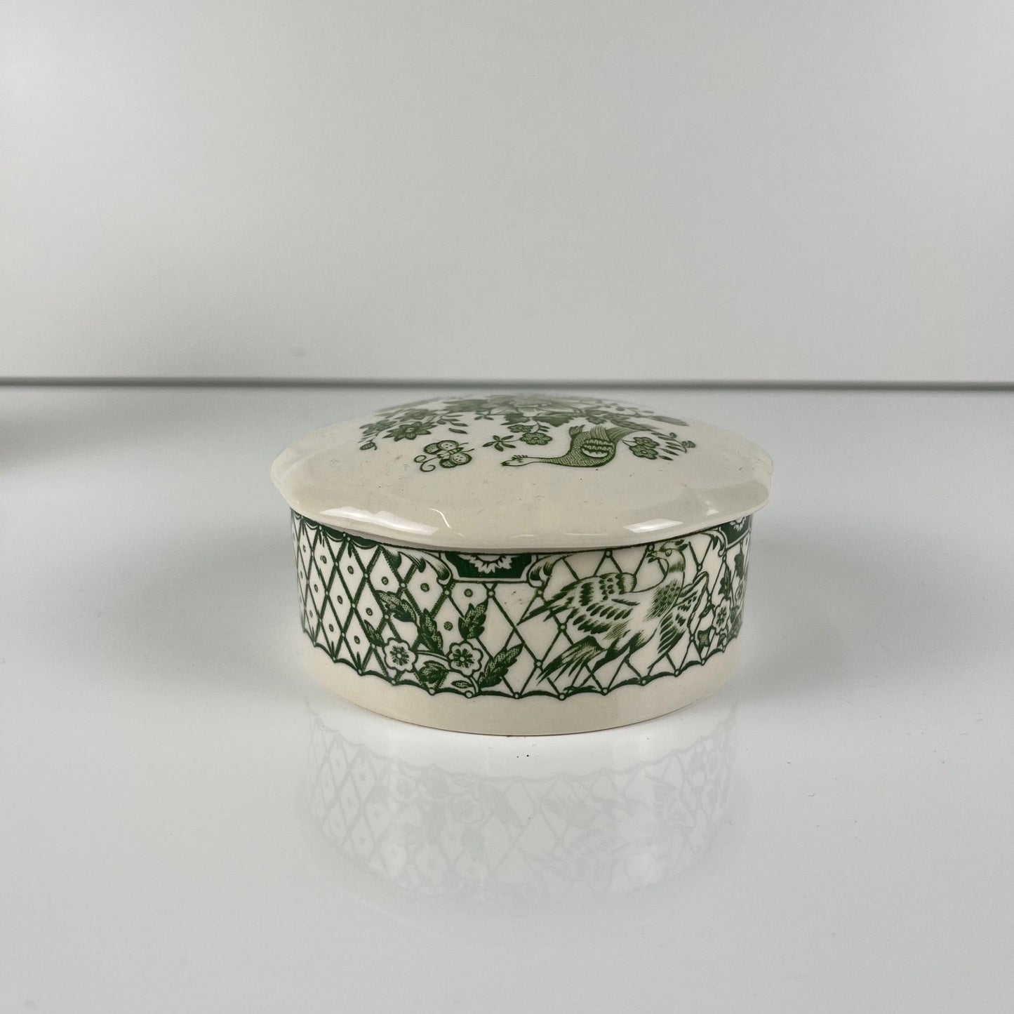 Duo de boîte Mason's Ironstone, décor vert "Stratford", Angleterre , 1970