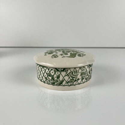 Duo de boîte Mason's Ironstone, décor vert "Stratford", Angleterre , 1970