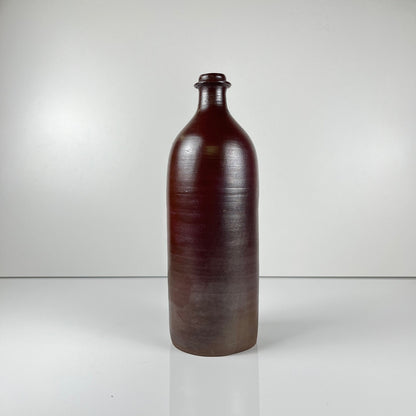 Duo de bouteille en grès moucheté et bordeaux