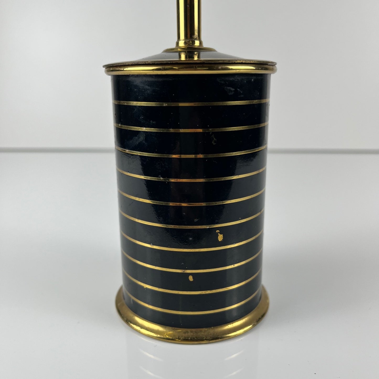 Dispenser - black and gold metal cigarette holder, 1960s/70s