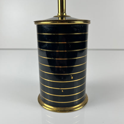 Dispenser - black and gold metal cigarette holder, 1960s/70s