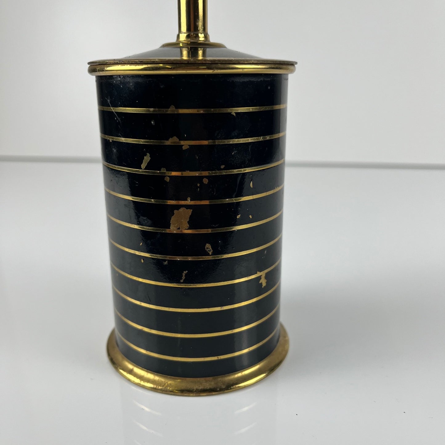 Dispenser - black and gold metal cigarette holder, 1960s/70s