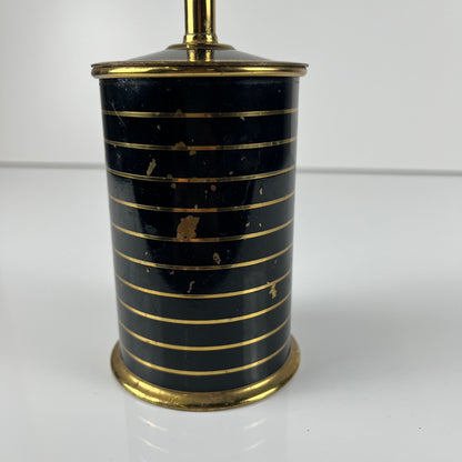 Dispenser - black and gold metal cigarette holder, 1960s/70s