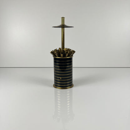 Dispenser - black and gold metal cigarette holder, 1960s/70s