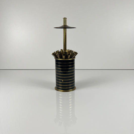 Distributeur - porte cigarette en métal noir et doré, 1960/70