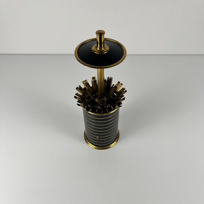 Dispenser - black and gold metal cigarette holder, 1960s/70s