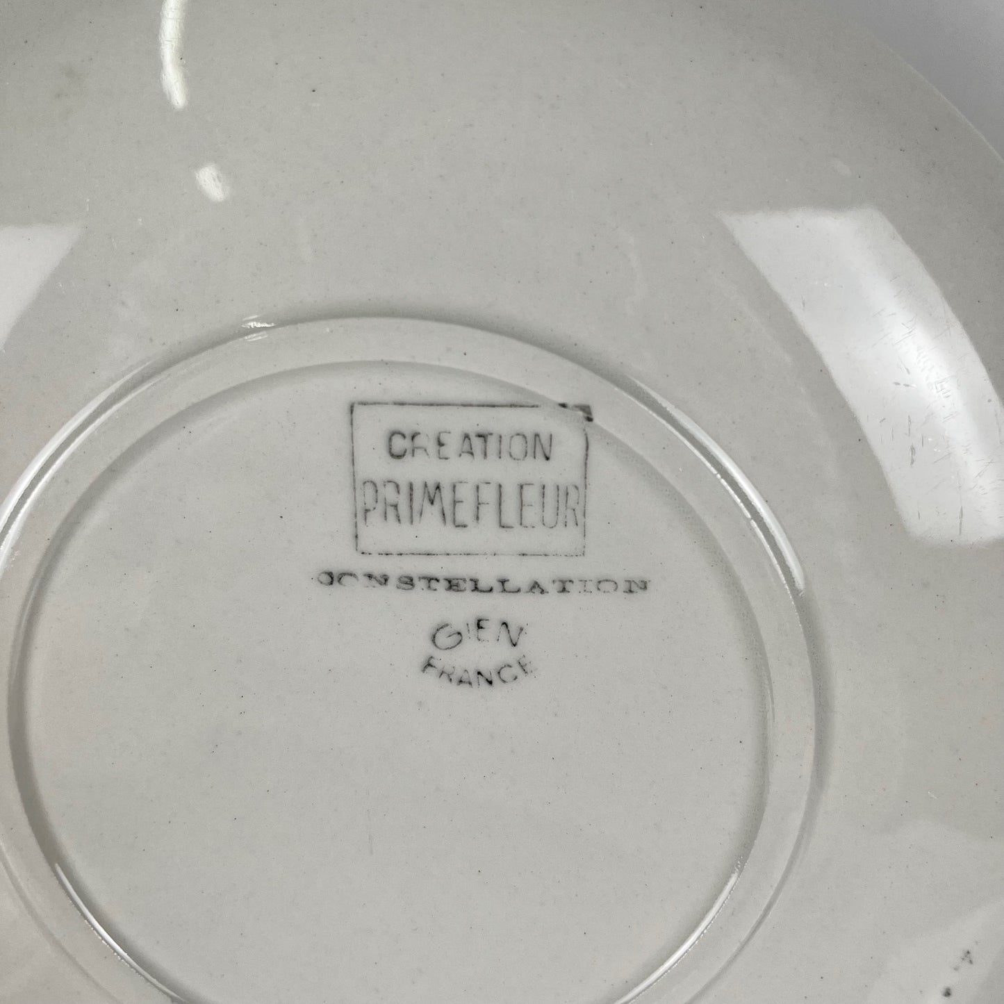Set de 4 assiettes à dessert GIEN, Création Primefleur, modele "Constellation" , 1950