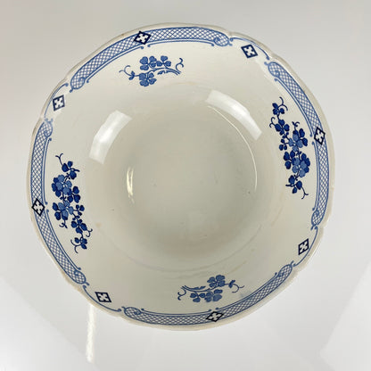 Terre de Fer Salad Bowl KG Lunéville, "Jane" model, blue, 1890-1915