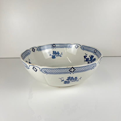 Terre de Fer Salad Bowl KG Lunéville, "Jane" model, blue, 1890-1915
