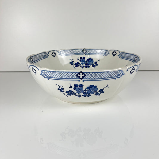 Saladier Terre de Fer  KG Lunéville, modele "Jane", bleu, 1890-1915