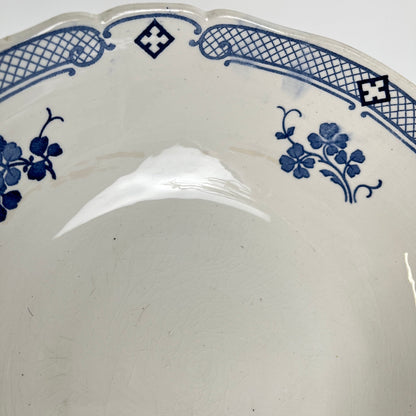 Terre de Fer Salad Bowl KG Lunéville, "Jane" model, blue, 1890-1915