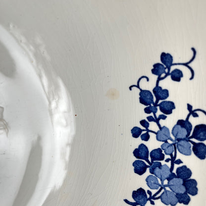 Terre de Fer Salad Bowl KG Lunéville, "Jane" model, blue, 1890-1915
