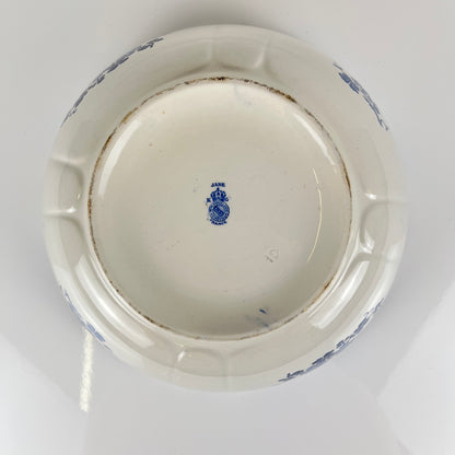 Terre de Fer Salad Bowl KG Lunéville, "Jane" model, blue, 1890-1915
