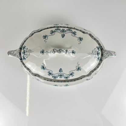 Vegetable dish Villeroy & Boch "Trèfle -Klee" model, blue, 1890-1900
