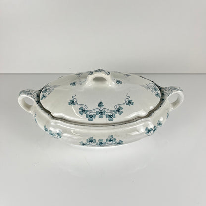 Vegetable dish Villeroy & Boch "Trèfle -Klee" model, blue, 1890-1900
