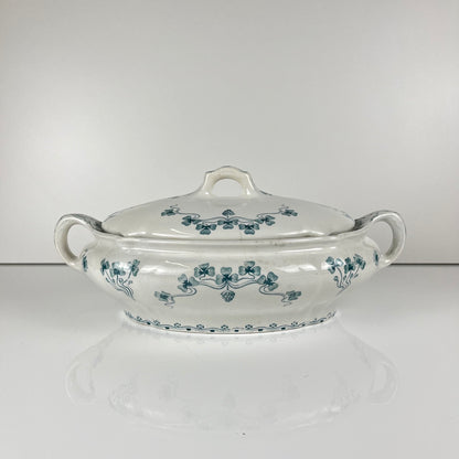 Vegetable dish Villeroy & Boch "Trèfle -Klee" model, blue, 1890-1900