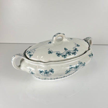 Vegetable dish Villeroy & Boch "Trèfle -Klee" model, blue, 1890-1900
