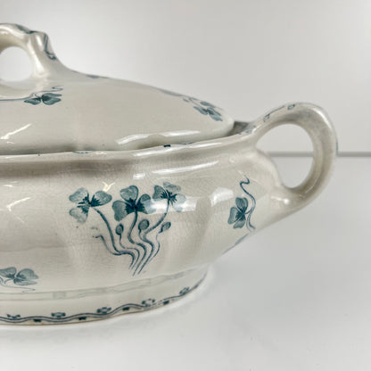 Vegetable dish Villeroy & Boch "Trèfle -Klee" model, blue, 1890-1900