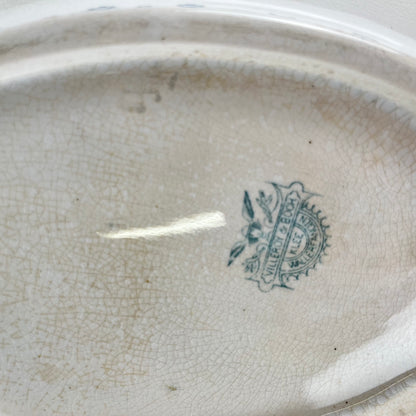 Vegetable dish Villeroy & Boch "Trèfle -Klee" model, blue, 1890-1900