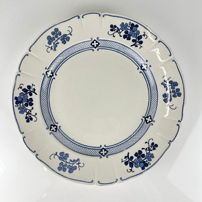 Large round platter, Terre de Fer KG Lunéville, "Jane" pattern, blue, 1890-1915