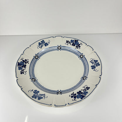 Large round platter, Terre de Fer KG Lunéville, "Jane" pattern, blue, 1890-1915