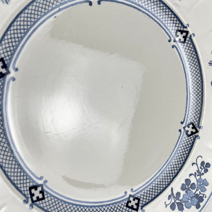 Large round platter, Terre de Fer KG Lunéville, "Jane" pattern, blue, 1890-1915