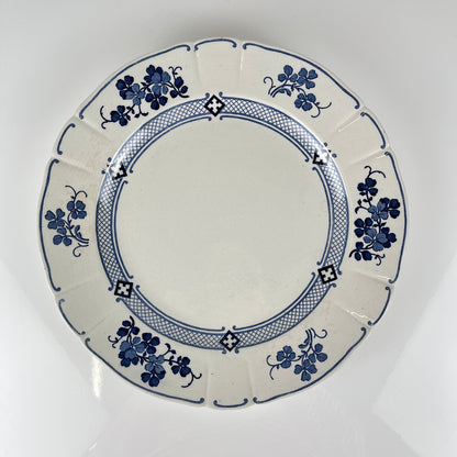 KG Lunéville earthenware round dish, "Jane" pattern, blue, 1890-1915