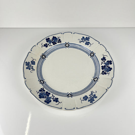 Plat rond Terre de Fer  KG Lunéville, modele "Jane", bleu, 1890-1915