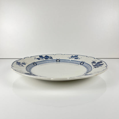 KG Lunéville earthenware round dish, "Jane" pattern, blue, 1890-1915