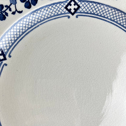 KG Lunéville earthenware round dish, "Jane" pattern, blue, 1890-1915