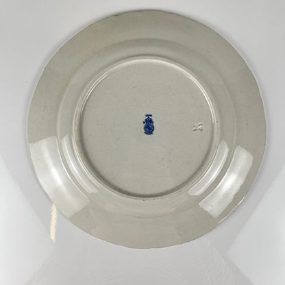 KG Lunéville earthenware round dish, "Jane" pattern, blue, 1890-1915