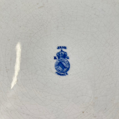 KG Lunéville earthenware round dish, "Jane" pattern, blue, 1890-1915