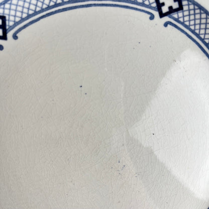 KG Lunéville earthenware round dish, "Jane" pattern, blue, 1890-1915