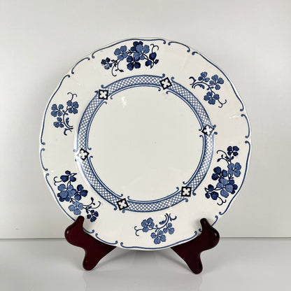 Set of 6 dinner plates, Ironstone, KG Lunéville, "Jane" pattern, blue, 1890-1915
