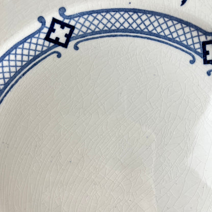 Set of 6 dinner plates, Ironstone, KG Lunéville, "Jane" pattern, blue, 1890-1915