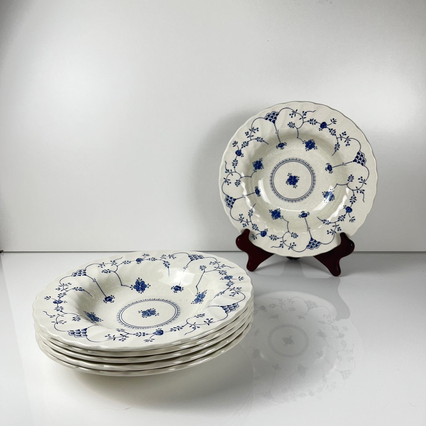 Lot de 6 assiettes creuses "Finlandia" par Myott, angleterre, 1980