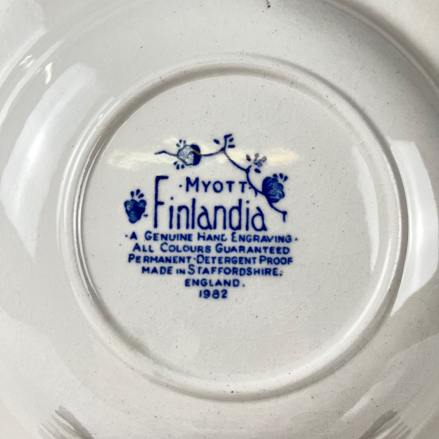 Lot de 6 assiettes creuses "Finlandia" par Myott, angleterre, 1980