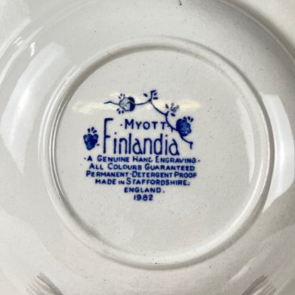 Lot de 6 assiettes creuses "Finlandia" par Myott, angleterre, 1980