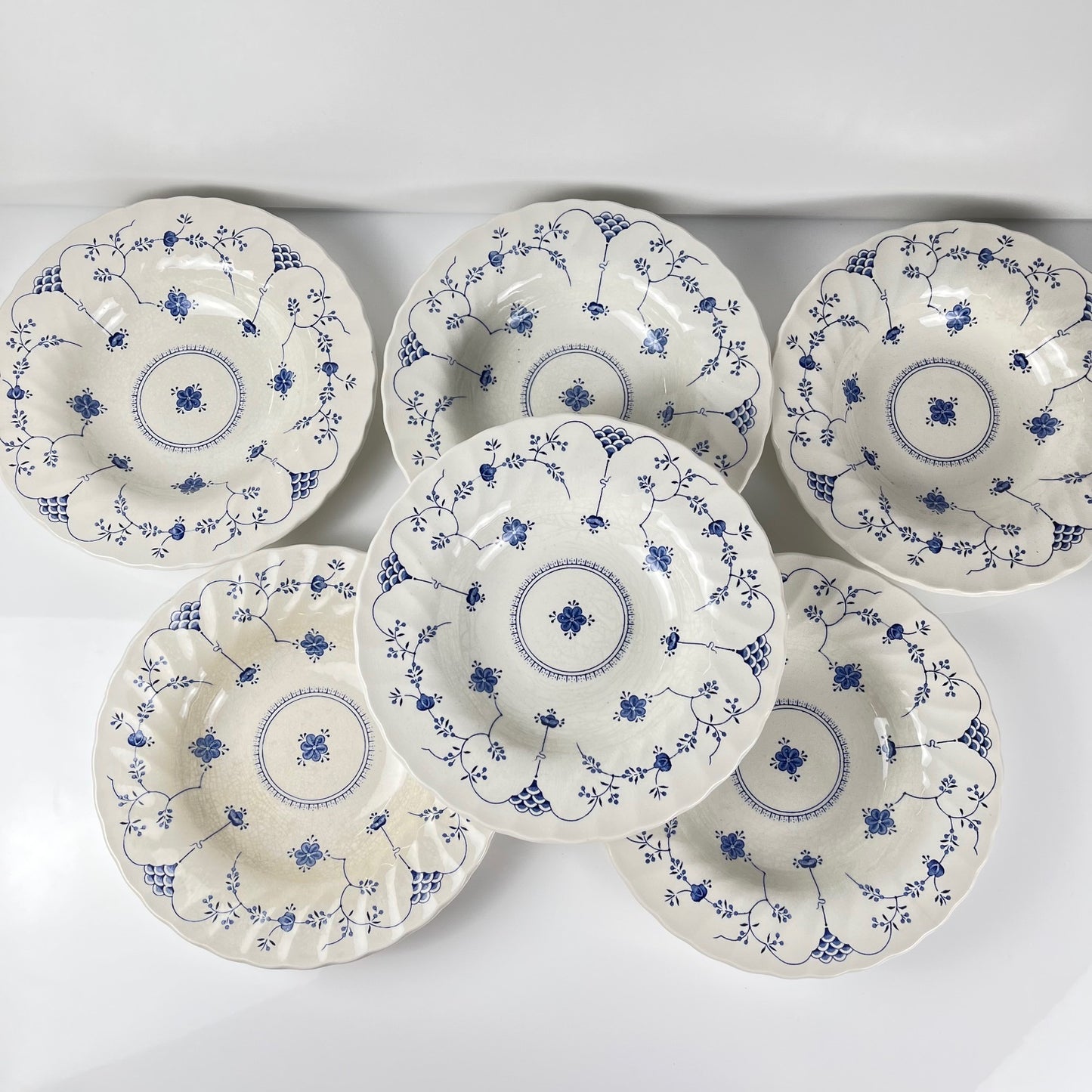 Lot de 6 assiettes creuses "Finlandia" par Myott, angleterre, 1980