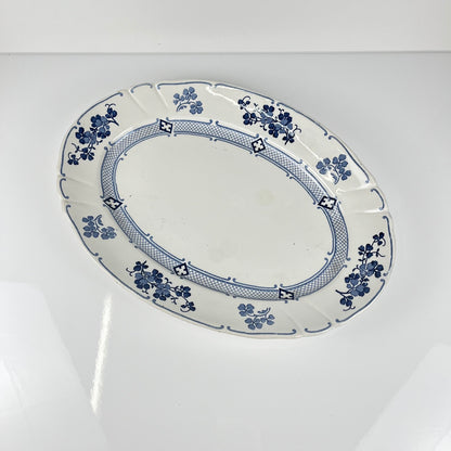 Large Oval Ironstone Platter, KG Lunéville, "Jane" pattern, blue, 1890-1915