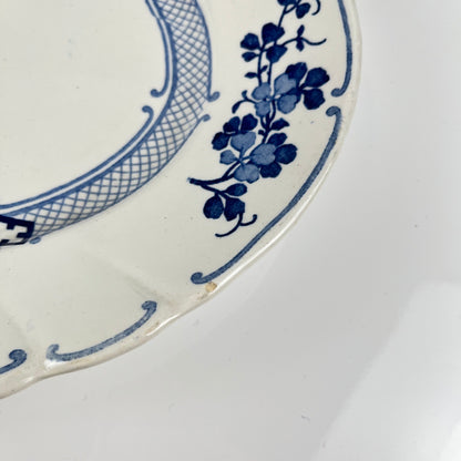 Large Oval Ironstone Platter, KG Lunéville, "Jane" pattern, blue, 1890-1915