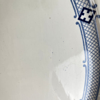 Large Oval Ironstone Platter, KG Lunéville, "Jane" pattern, blue, 1890-1915