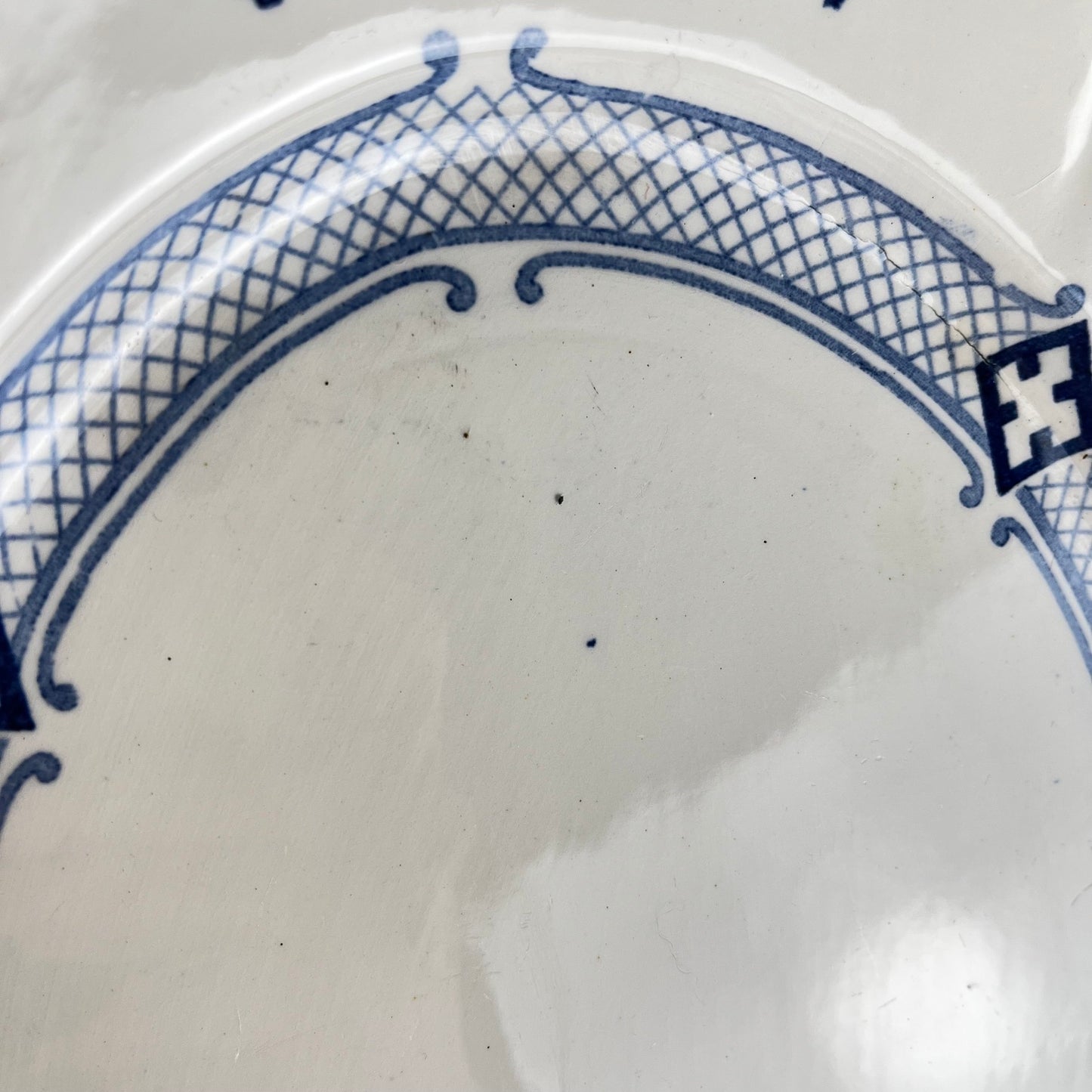 Large Oval Ironstone Platter, KG Lunéville, "Jane" pattern, blue, 1890-1915