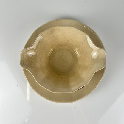 Sarreguemines gravy boat with floral pattern, first half of the 20th century