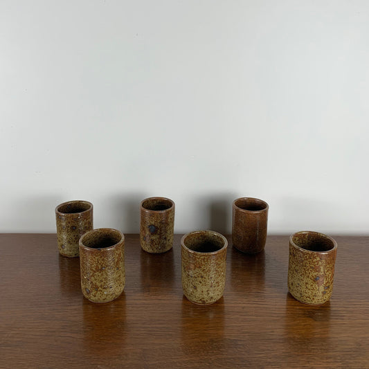 Set of 6 ceramic glasses, 1950s