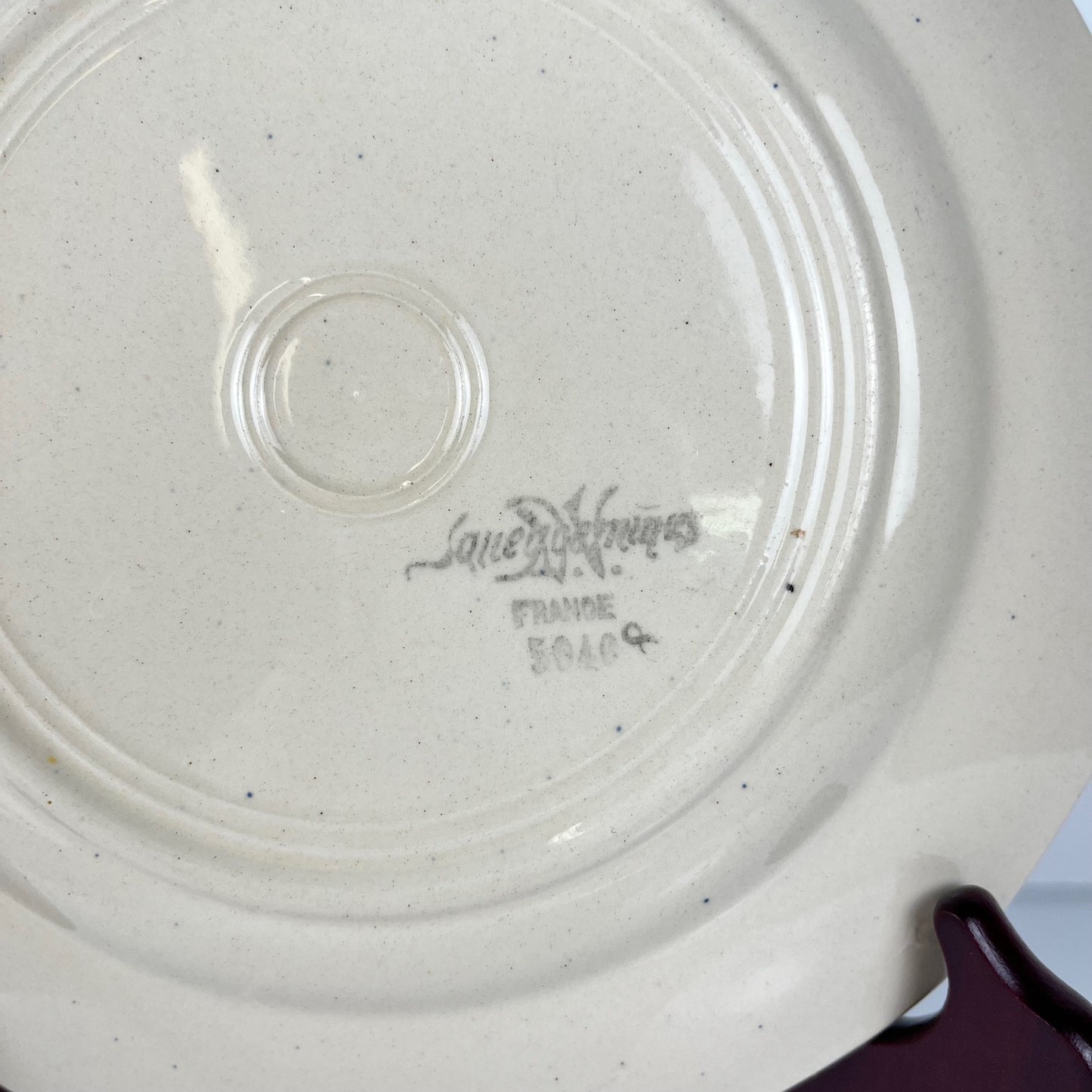 Set of 4 Sarreguemines Dinner Plates, floral pattern, first half of the 20th century
