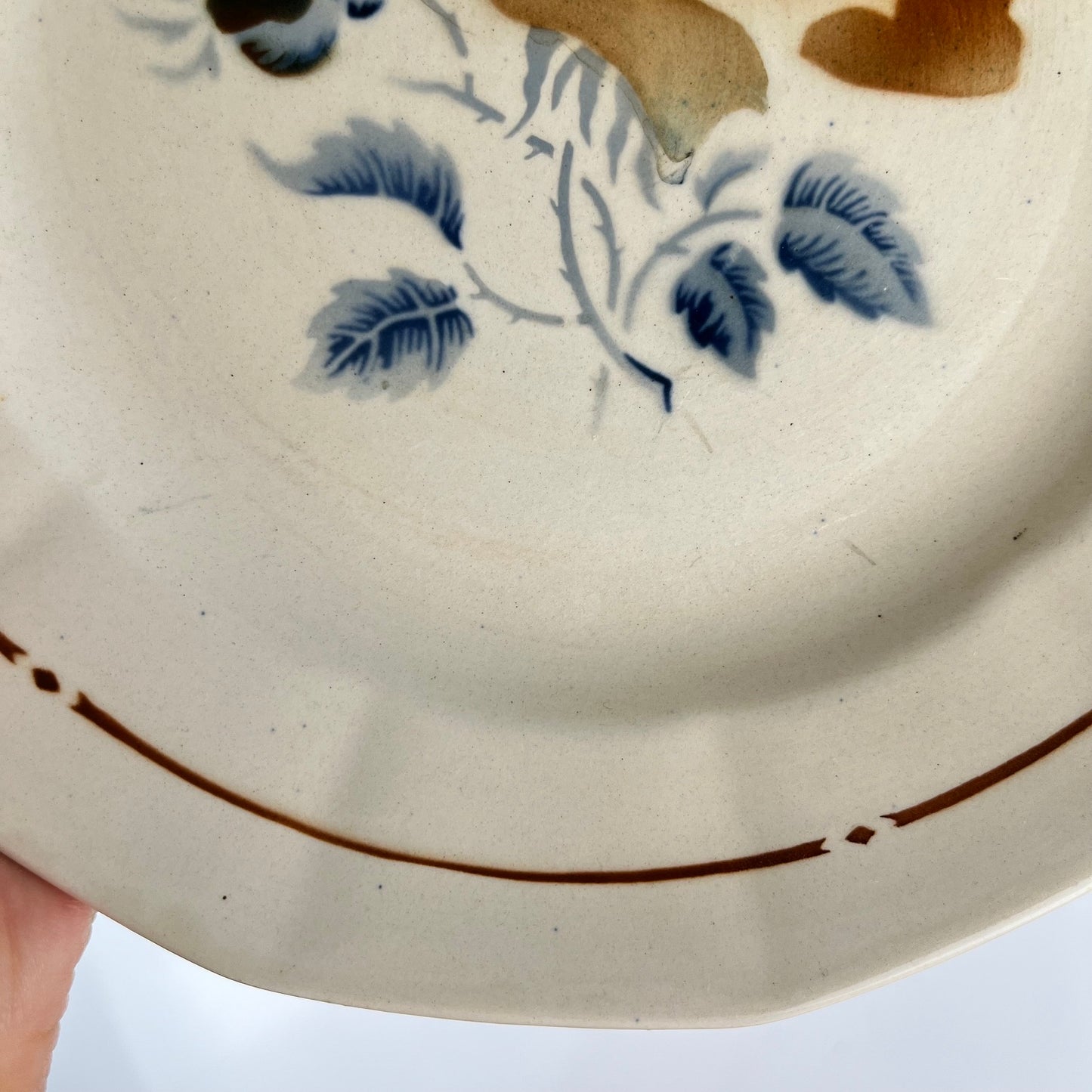 Set of 4 Sarreguemines Dinner Plates, floral pattern, first half of the 20th century