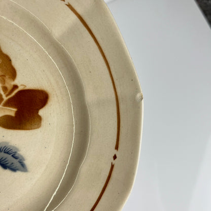 Set of 4 Sarreguemines Dinner Plates, floral pattern, first half of the 20th century