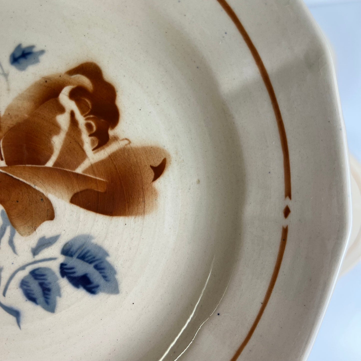 Set of 6 Sarreguemines Dinner Plates with floral pattern, first half of the 20th century