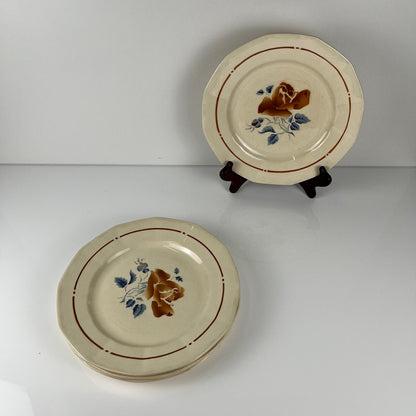 Set of 6 Sarreguemines dessert plates with floral pattern, first half of the 20th century